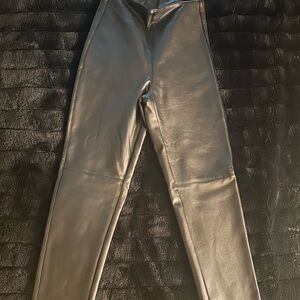 BOA Black Faux Leather Pants